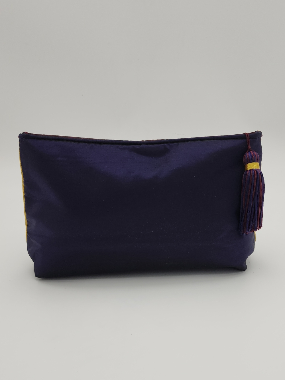 Yves Saint Laurent Navy Blue Tassel Zip Pouch